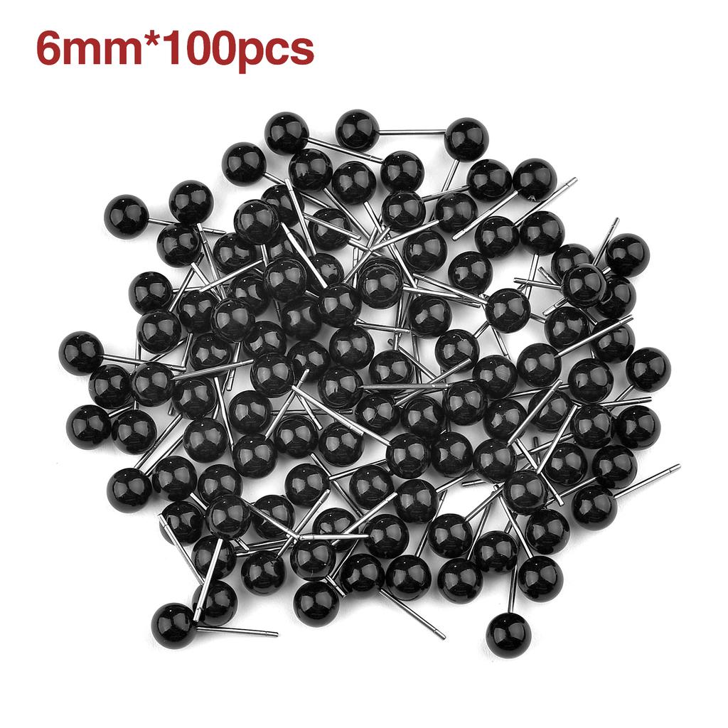 50/100pcs Plastic Eyes for Needle Felting Dolls Poke Teddy Bears 4-14mm Black Beans Eyes for DIY Doll Eyes