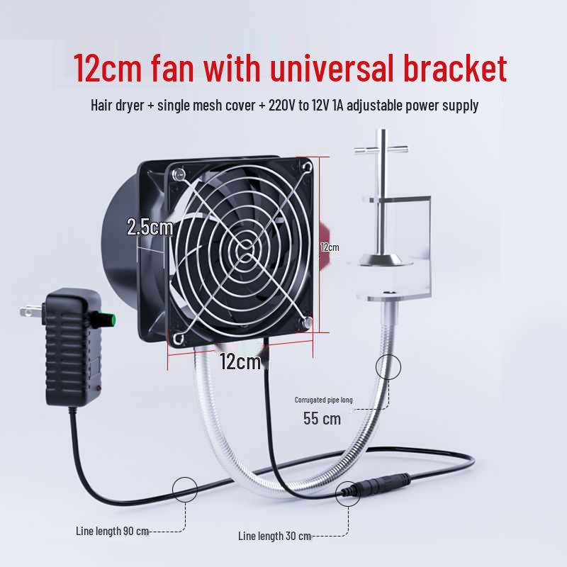 Compact Dual-Use Soldering Fume Extractor Fan with Stand for Welding and Smoking