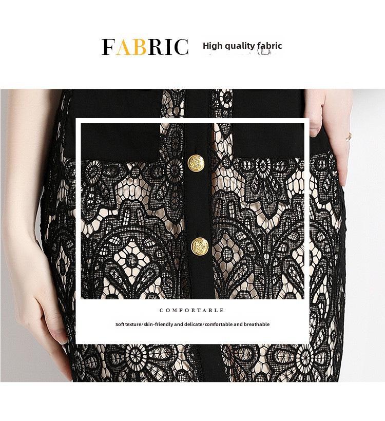 Elegant Slim Fit Goddess Dress with Lace Design