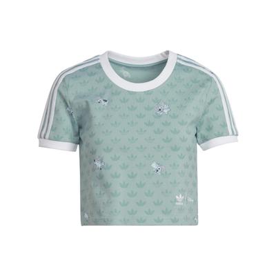 Originals X Disney Stitch SS22 Cartoon Print Logo Short Sleeve T-Shirt Women Tops Light-Green HT3943