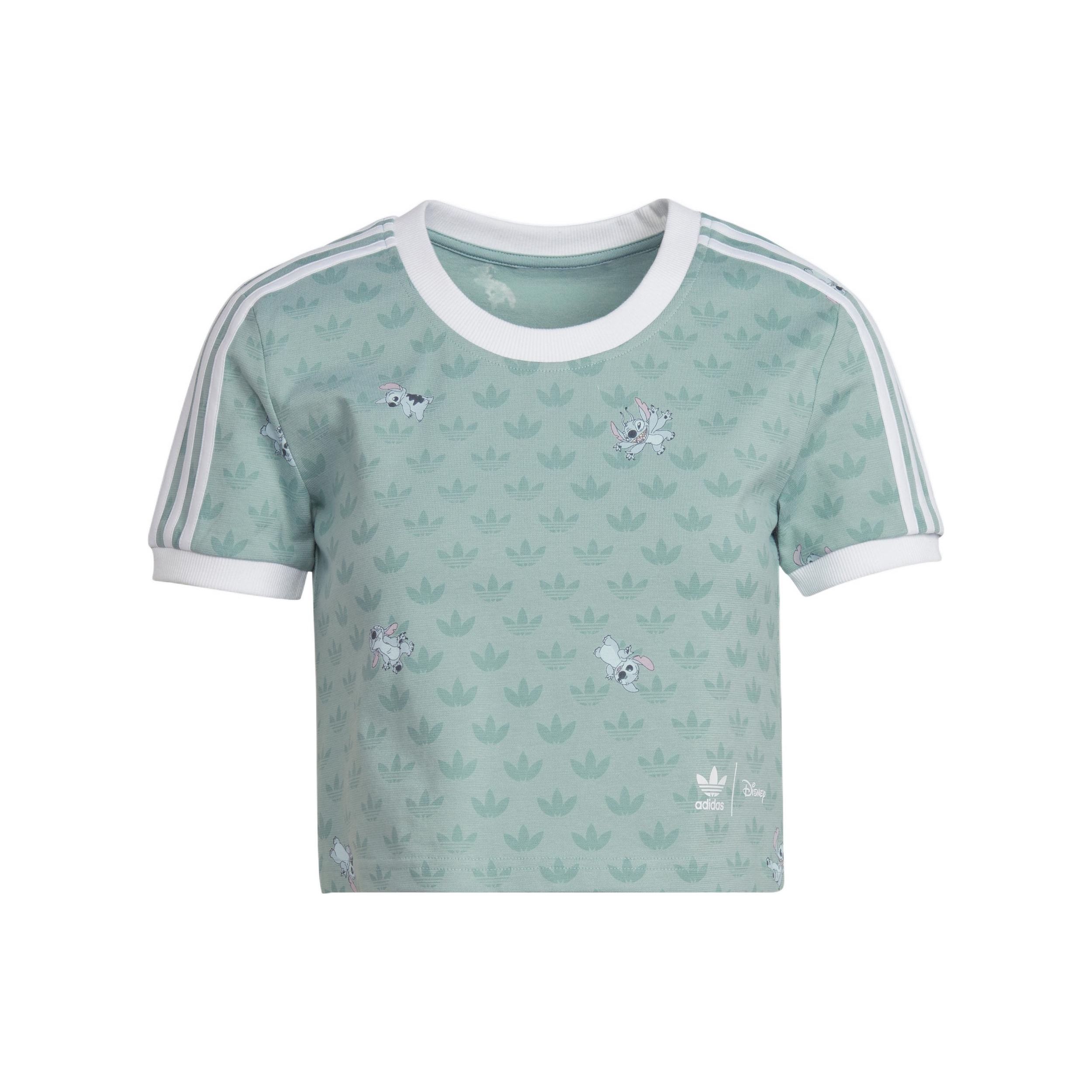 

Adidas Originals X Disney Stitch SS22 Cartoon Print Logo Short Sleeve T-Shirt Women Tops Light-Green HT3943 32