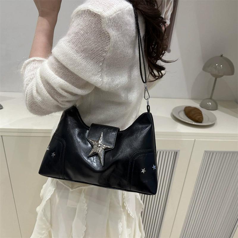 Punk Style Star Design Women Hobos Shoulder Bags Casual Y2k Cool Hot Girls Crossbody Bag Commuter Female Handbags Purse