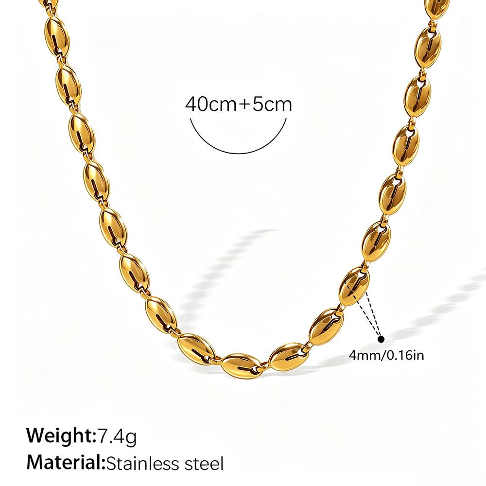 Europäische Retro 18K Gold Halskette für Damen - Hochwertiger schlichter Stil mit vielfältigen Designs und Edelstahlkette