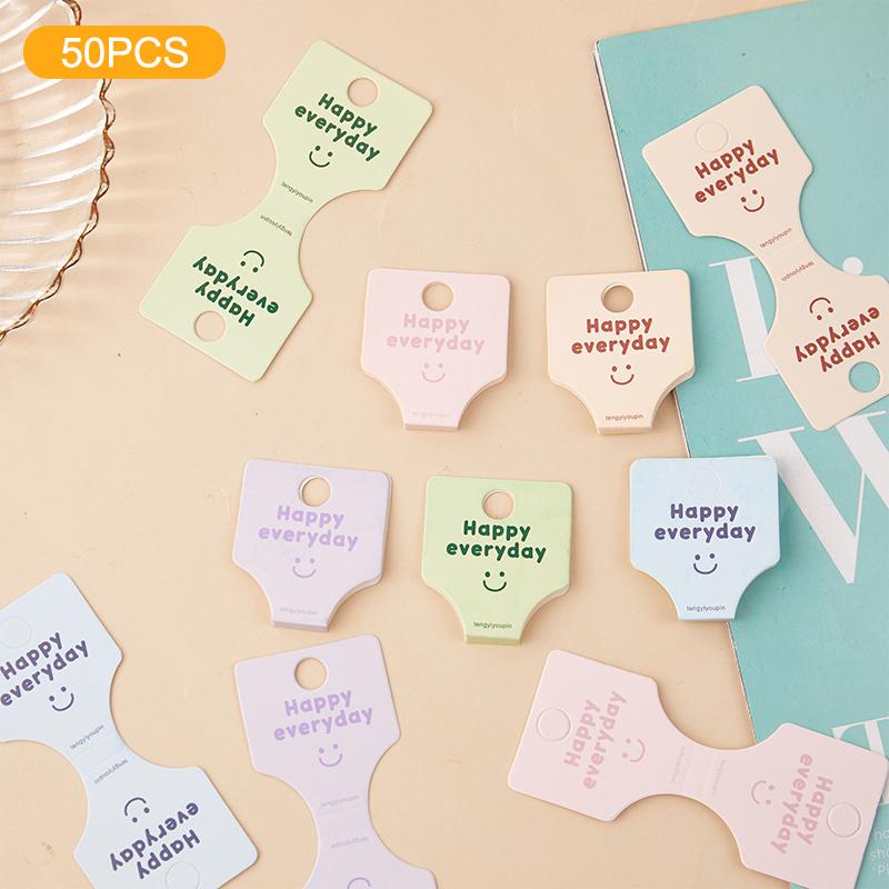 50Pcs Colored Letters Fold Packing Cardboard Display Cards For Handmade Necklace Headwear Hairband Jewelry Display Tag Cards