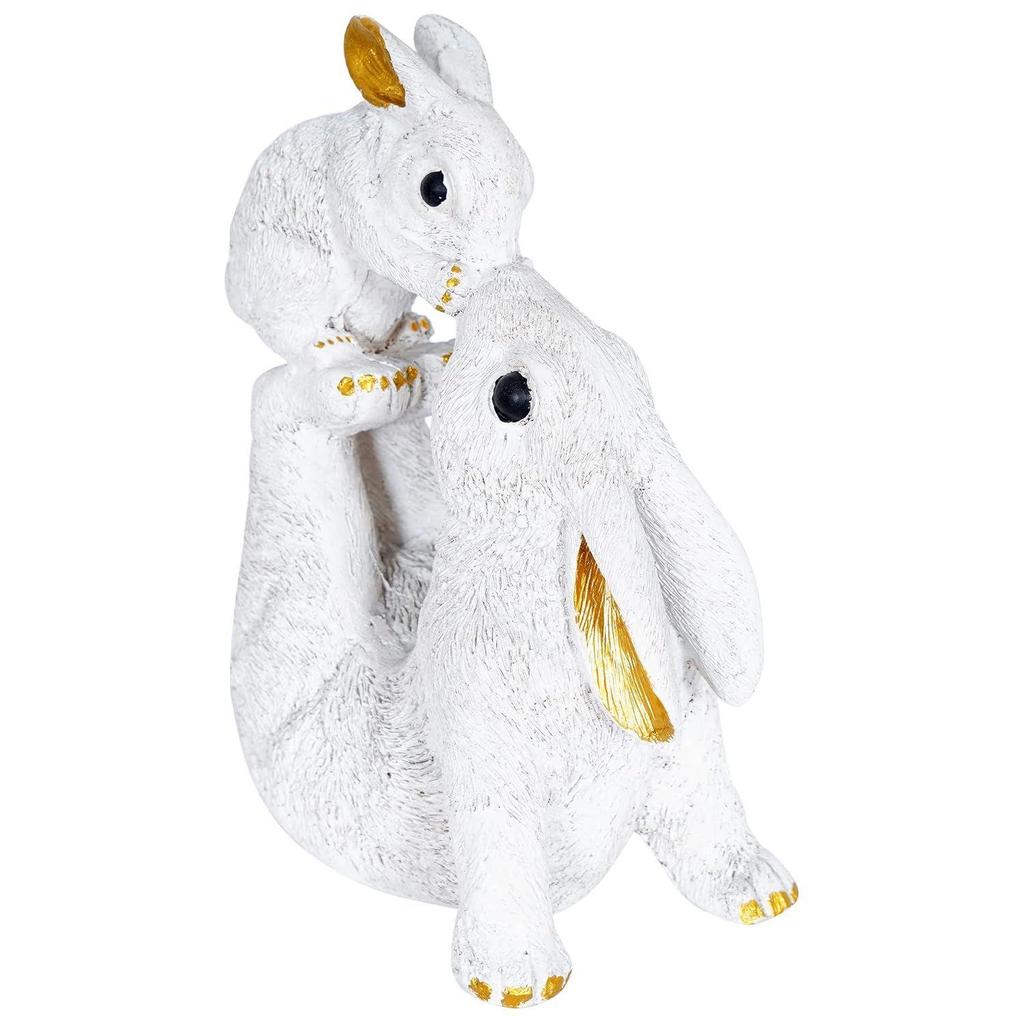 Rabbit Statue with Rabbit Baby Playing Showpiece for Home Decor Showpiece Feng Shui Vastu Items for Good Luck, Wealth and Vastu Animal Decorative