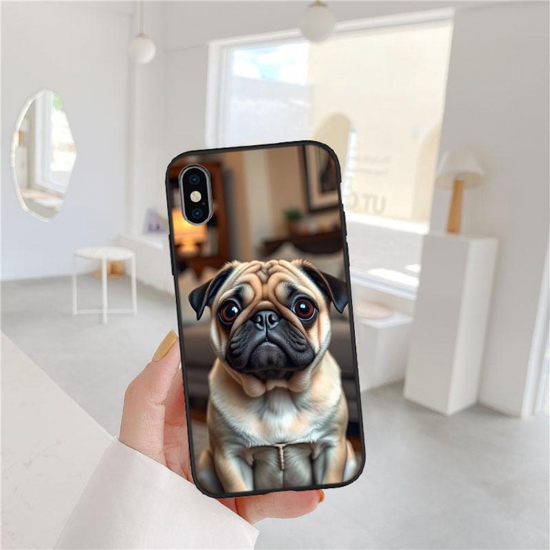 CJ90 Mops Hund Soft Shell Handyhülle für Xiaomi Poco C40 C50 C51 C55 C65 C71 C75 F3 F5 F6 F7 M2 M3 Pro Ultra