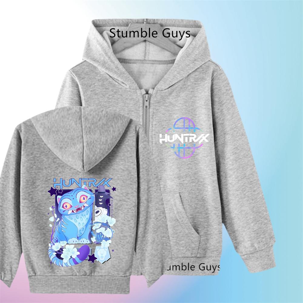 Funny Zip Up Sweatshirts Kpop Demon Hunters Hoodie Children Clothes Kid Girl Boy Sweatshirt Zipper Hoody Baby Casual Top