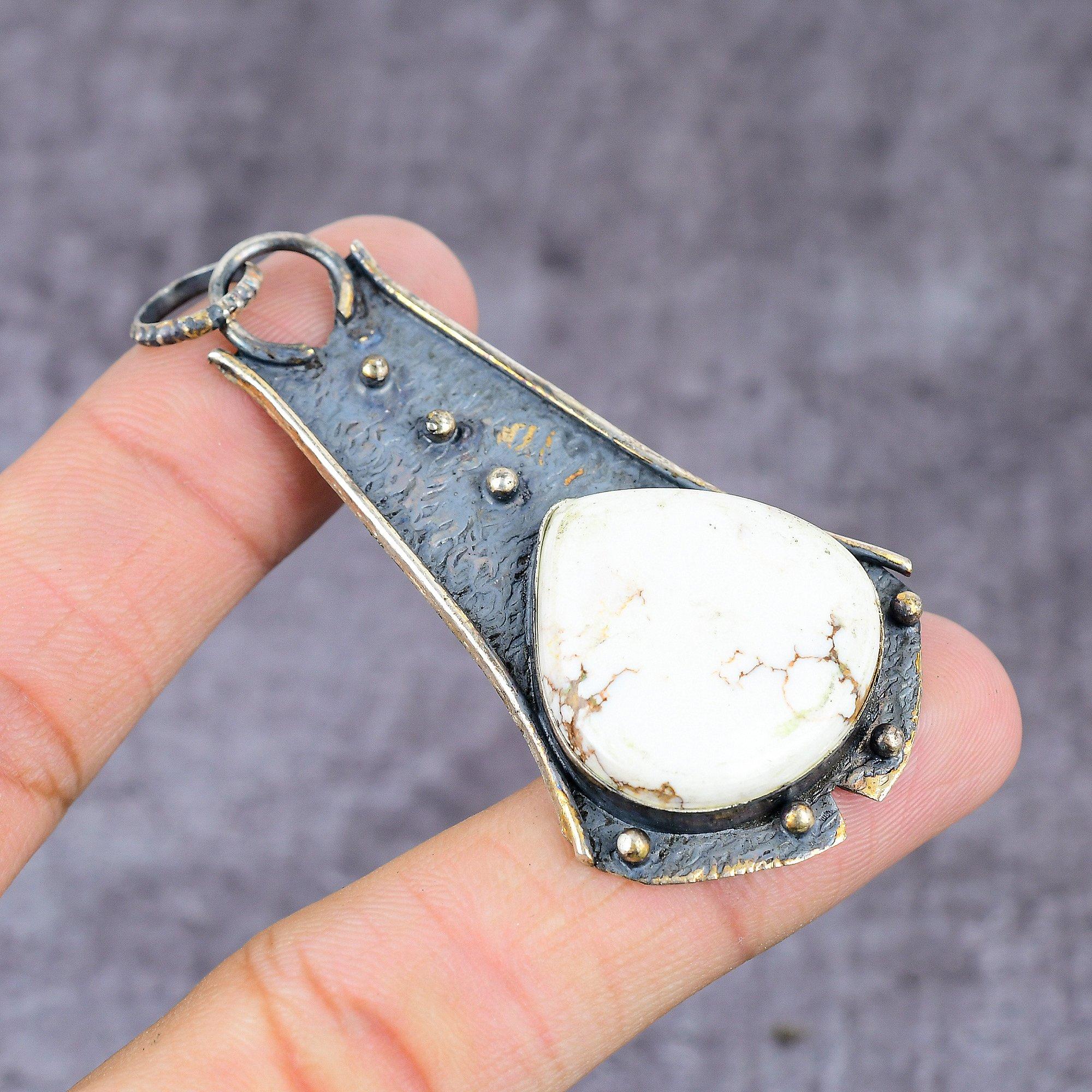 

Natural Wild Horse Gemstone Handmade 925 Sterling Silver Pendant 3.25 n1c66