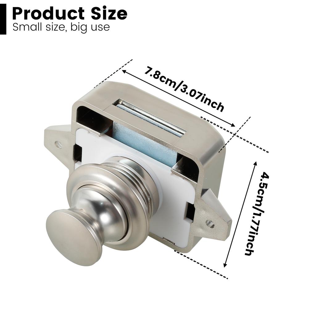 10Pcs Camper Car Push Button Latch RV Caravan Boat Drawer Cabinet Door Catch Keyless Cupboard Locks Furniture
