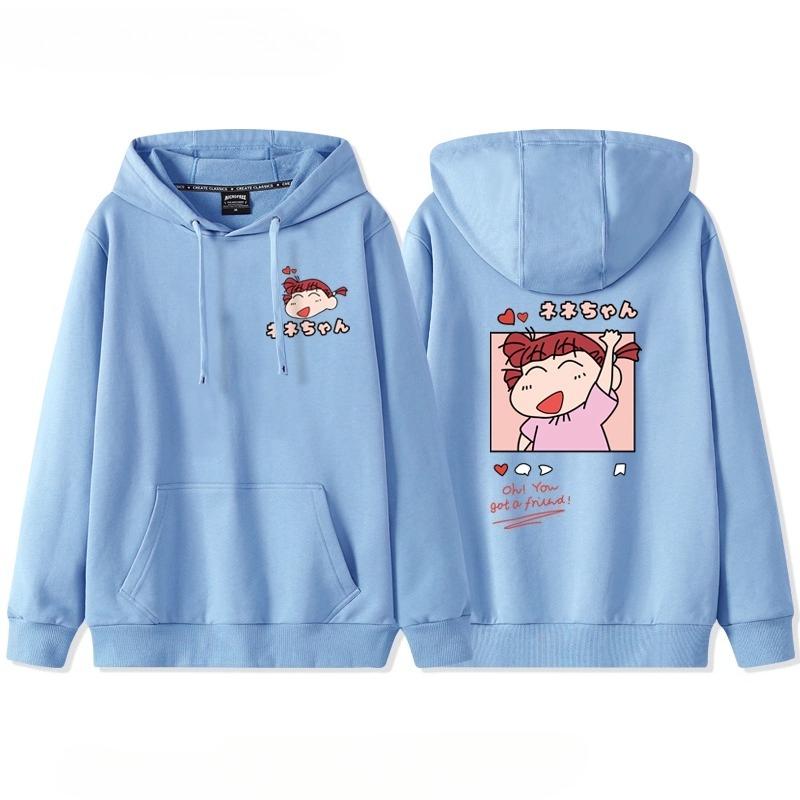 Neuer Crayon Shin-chan Couple Pullover Herbst und Winter Pullover mit Kapuze Kordelzug Pullover Damen Ins Trend Locker Kapuzenjacke