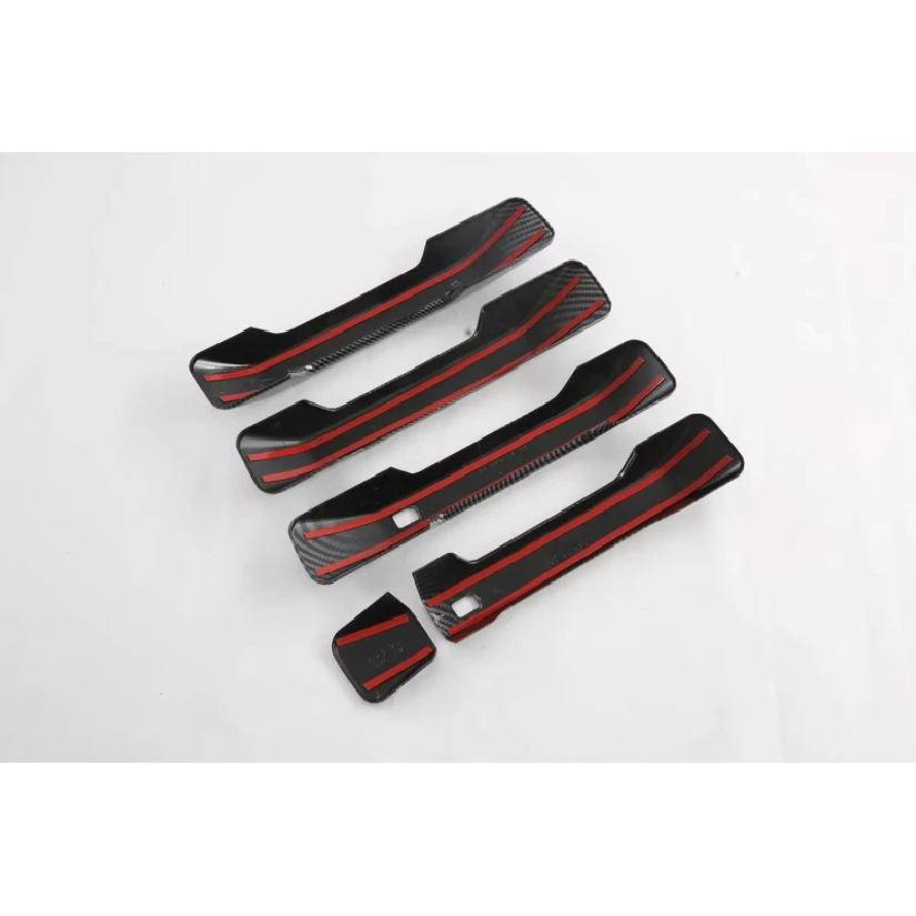 For Hyundai Santa Fe  2024 ABS Carbon Fiber Black Door Handle Cover Door Bowl Frame Trims Sticker Car Styling Accessories