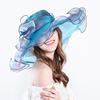 Sun Hat Women's New Summer Anti-ultraviolet Sun Hat European and American Big Eaves Bow Mesh Gauze Hat Sun Protection Beach Hat