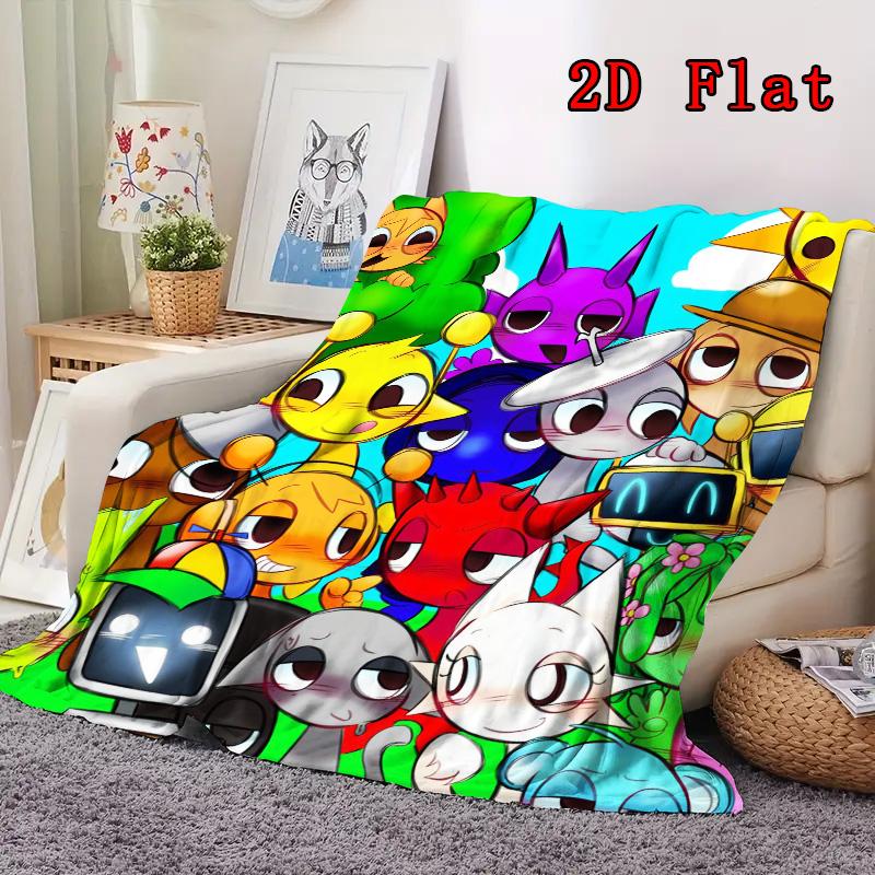 Dandy's World 2D Flat Pattern Flannel Blanket High quality All Seasons Warmth and Comfort Perfect for Christmas Gifts.