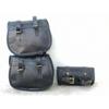 Leather Side 3 Bag Free Pouch Saddlebags Panniers Saddle Motorcycle Side Pouch