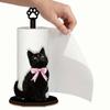 Wooden Base Bow Kitty Kitchen Towel Rack Cute Food Wrap Storage Rack  For Kitchen