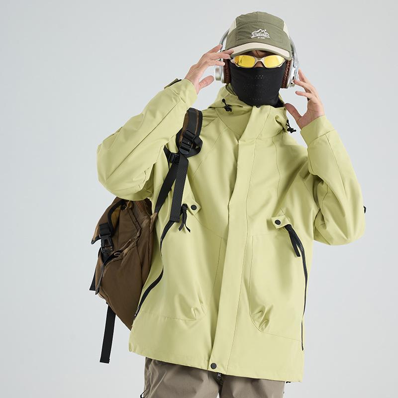 Unisex Three-in-One Outdoor Jacket Set: Detachable, Windproof, Waterproof for Mountaineering S