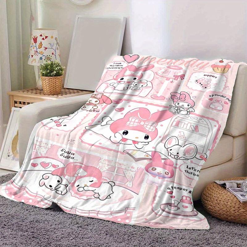 1pc, Sanrio Melody's Cozy Home: A Gift of Softness, Perfect Flannel Blanket for Bedroom, Living Room, Travel, Camping, Car, Beach, Office Naps. Ideal