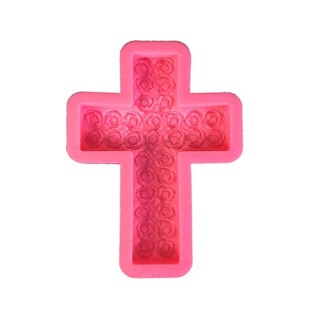 Rose Flower Cross Shaped Candle Molds for Making Candle Soap Wedding Gift Room Decorations DIY Craft Gypsum Ornaments
