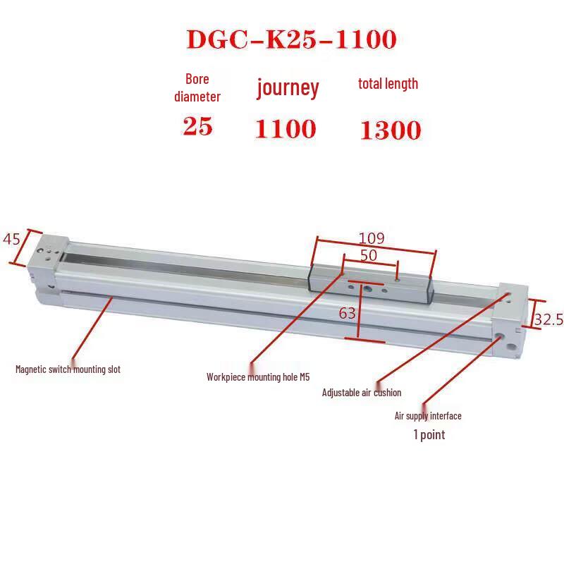

Високошвидкісний механічний безштоковий пневмоциліндр Festo Стиль DGC-K