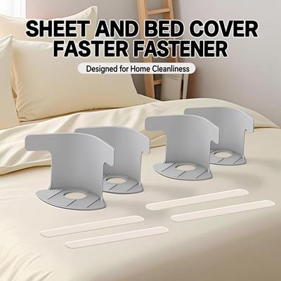 4pcs Bed Sheet Fixing Clip Bed Cover Fastener Quilt Sheet Straps Holder Clips Invisible Non-slip Fixing Device Bedsheet Grippers
