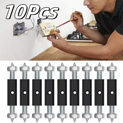 10 Stück Wandsteckdosen-Kassetten-Reparaturset Verstellbare Kassetten-Schrauben Stützstange mit Schraubenschlüssel 86/118 Typ Elektro-Zubehör