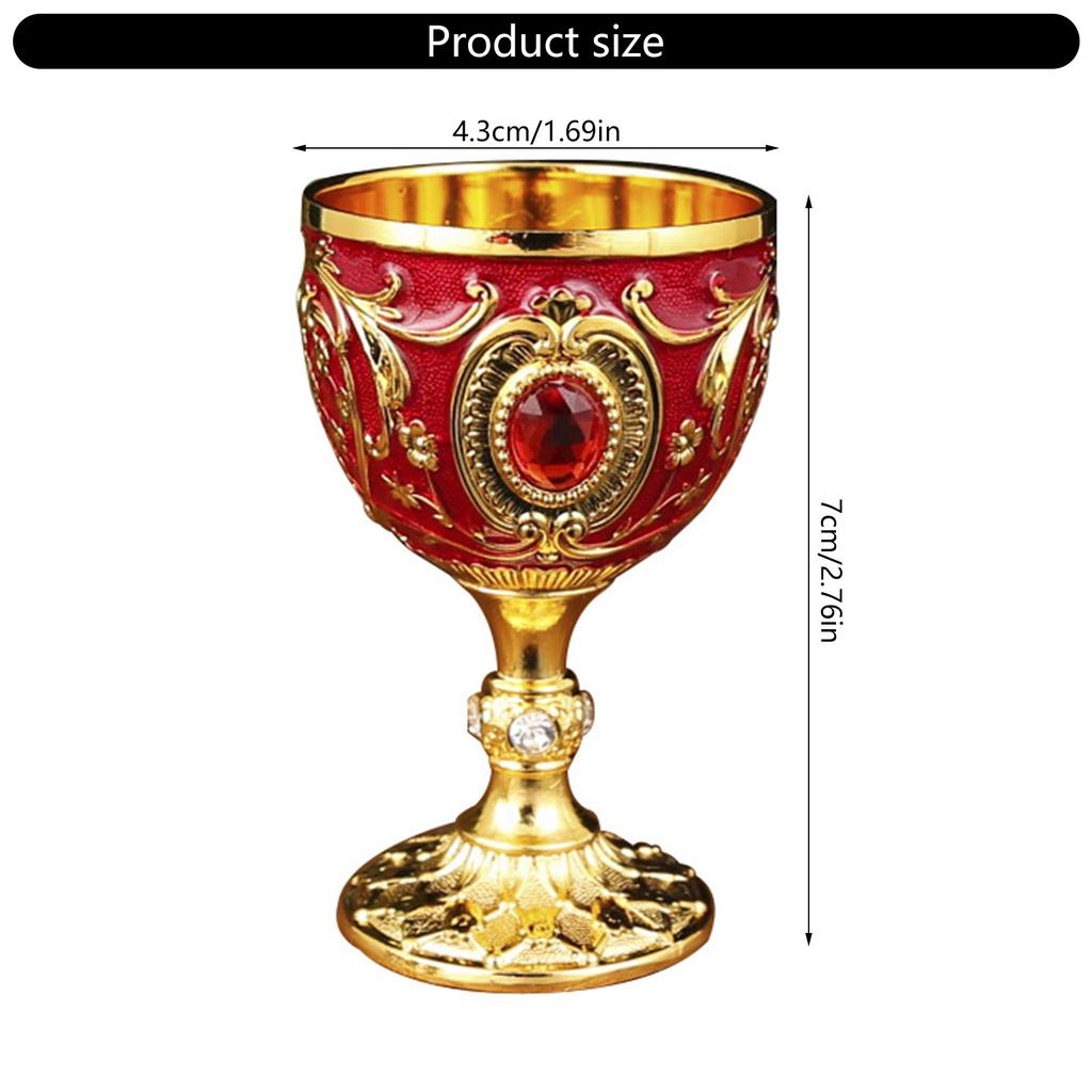 2Pcs Vintage Medieval Goblet Drinking Glass Metal Wine Glass Decoration Drinkware Metal Wine Glass Decoration Drink Cup
