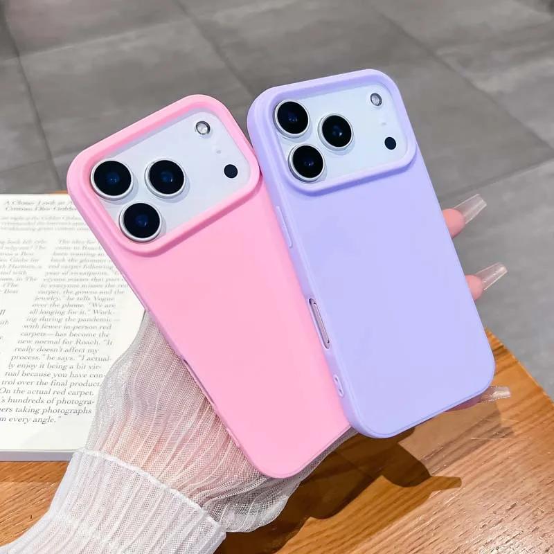 Luxury Matte Candy Color Silicone TPU Skin Feel Soft Case for IPhone 17 Air 16E 15 14 13 Pro Max Stain-Resistant Anti-Fall Cover