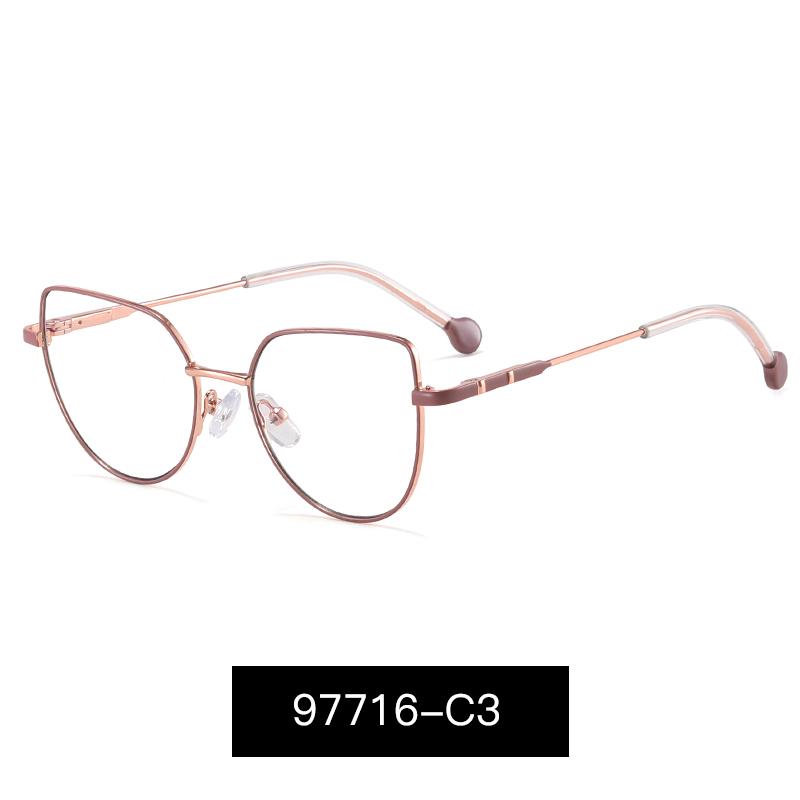 MS 97716 2024 New Kids Cat Eye Metal Thin Frame Children Optical Anti-Blue Light Glasses Eyewear Colorful Design Custom Logo