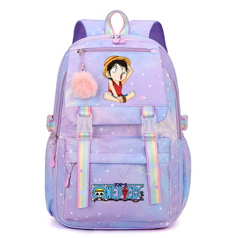 Anime One Piece Batoh Roztomilý Dámský Vodotěsný Batůžek pro Studenty, Teenagery, Děti, Narozeninové Dárky, Aktovka, Dámská Cestovní Volnočasová Taška, Ruksak, Mochila