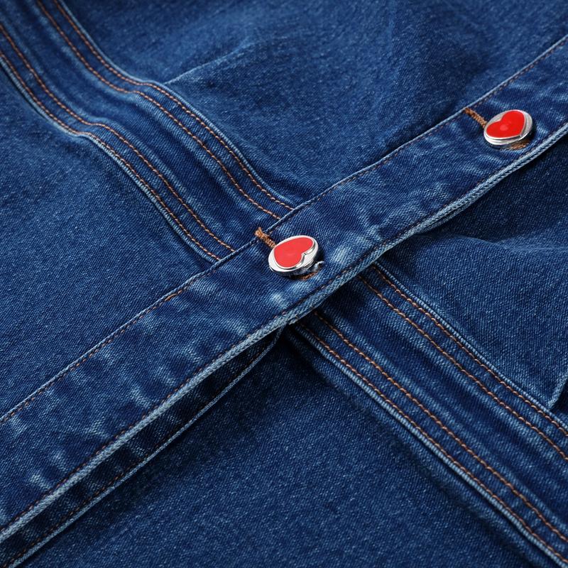 Ensembles décontractés en denim pour femmes, vestes slim à revers et manches bouffantes, pantalons droits taille haute, mode printemps 2025, ensemble 2 pièces pour femme