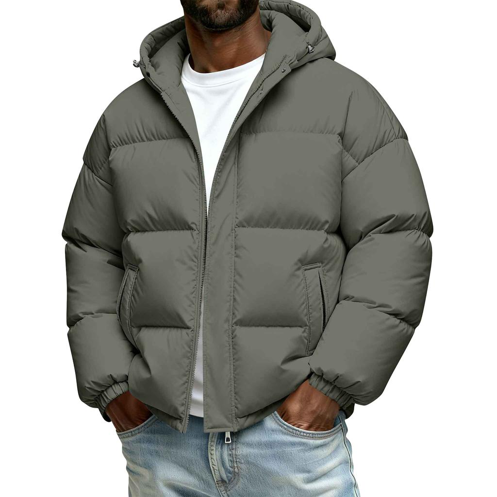 Herren Einfarbig Kapuzenjacke mit Fleecefutter Lässige und warme Oberbekleidung für Paare