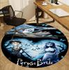Corpse Bride Pattern Round Rug, Indoor/Outdoor Mat, for Picnic, Gameroom, Bedroom, Office, Living Room, Home Decor Carpet, Birthday Gift