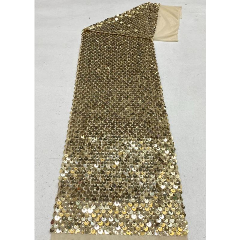 Stretch Mesh Fabric with Shell Sequins Beads Shimmer Embroidery for Women's Dresses Evening Gowns Kids' Clothing Shoes Bags