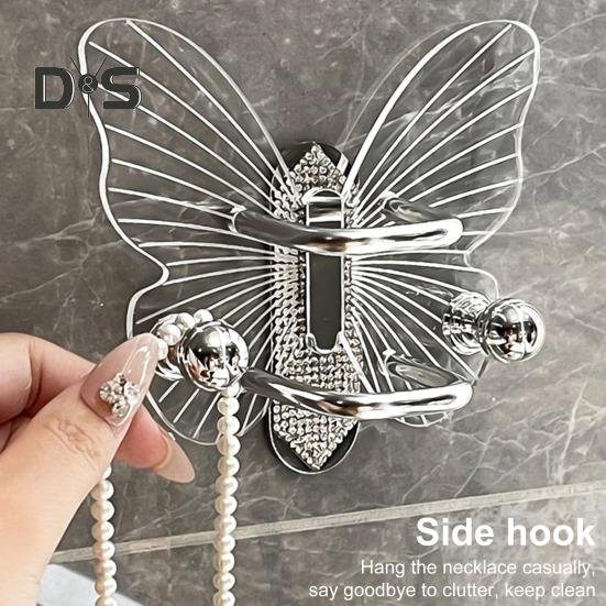 Transparenter Haken Starke Tragfähigkeit Schmetterlingsform Einfache Installation Selbstklebender Schlüsselhandtuchhaken Lagerregal