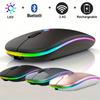 Kabellose Maus Bluetooth und 2,4 GHz Dual-Modi Wiederaufladbar RGB Ergonomisch Leise Klicks für PC iPad Laptop Handy TV