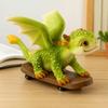 Statue Mini Cute Dragon Ornament Handicraft Dinosaur Models Dragon Resin Sculpture  Home Bedroom