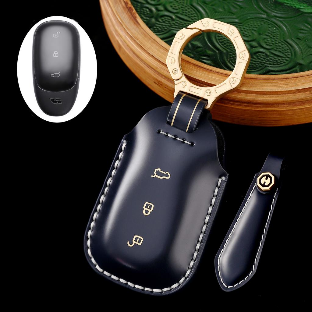 Die neue Autoschlüsselhülle ist geeignet für 2021 idealer einseitiger Herren-High-End-Leder-Geschenkbox-Satz.