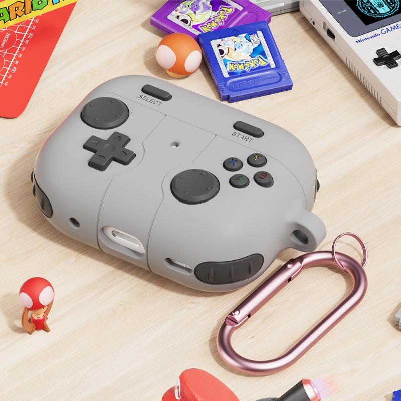 Divertente Custodia Protettiva Antiurto 3D Gameboy per AirPods Pro 3 Cover in Silicone per Cuffie Portachiavi per Airpods Pro 3 2025