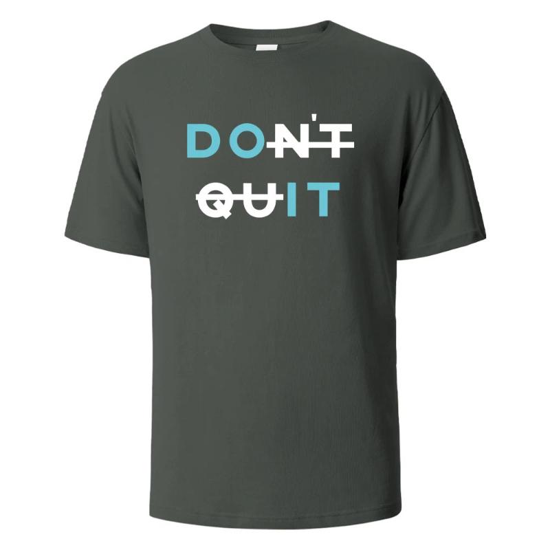 Men's Printed T-Shirt Dont Quit Basic Streetwear Cotton Tops For Men Women Summer Breathable Short-Sleeved O-neck Basic Tees