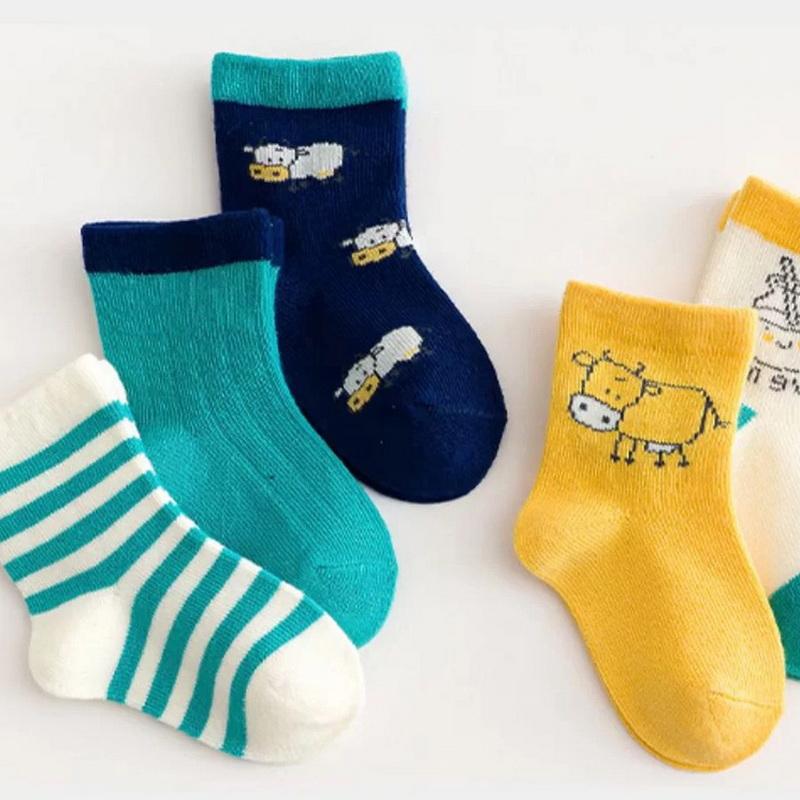 5 párů/lot Dětské ponožky Novorozenci Kojenci Roztomilé Kreslené Série Měkká Bavlna Síťovina Krátké Ponožky Pro 0-24 Měsíců Chlapec Dívka Dětské Ponožky