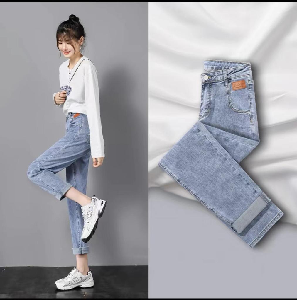 Harlan Jeans Women High Waist Loose Casual Slimming