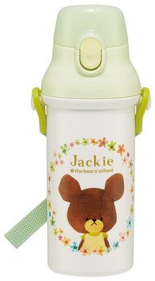 Skater Water Direct Dishwasher Made In for Children's Bottle, 480ml, Drinking, Plastic, One-Touch Operation, Safe, Japan, "The Bears' School" Design,