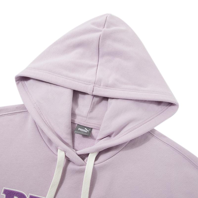 Puma Letter Print Casual Hoodie With Large Pockets Women hoodies Purple 682176-60