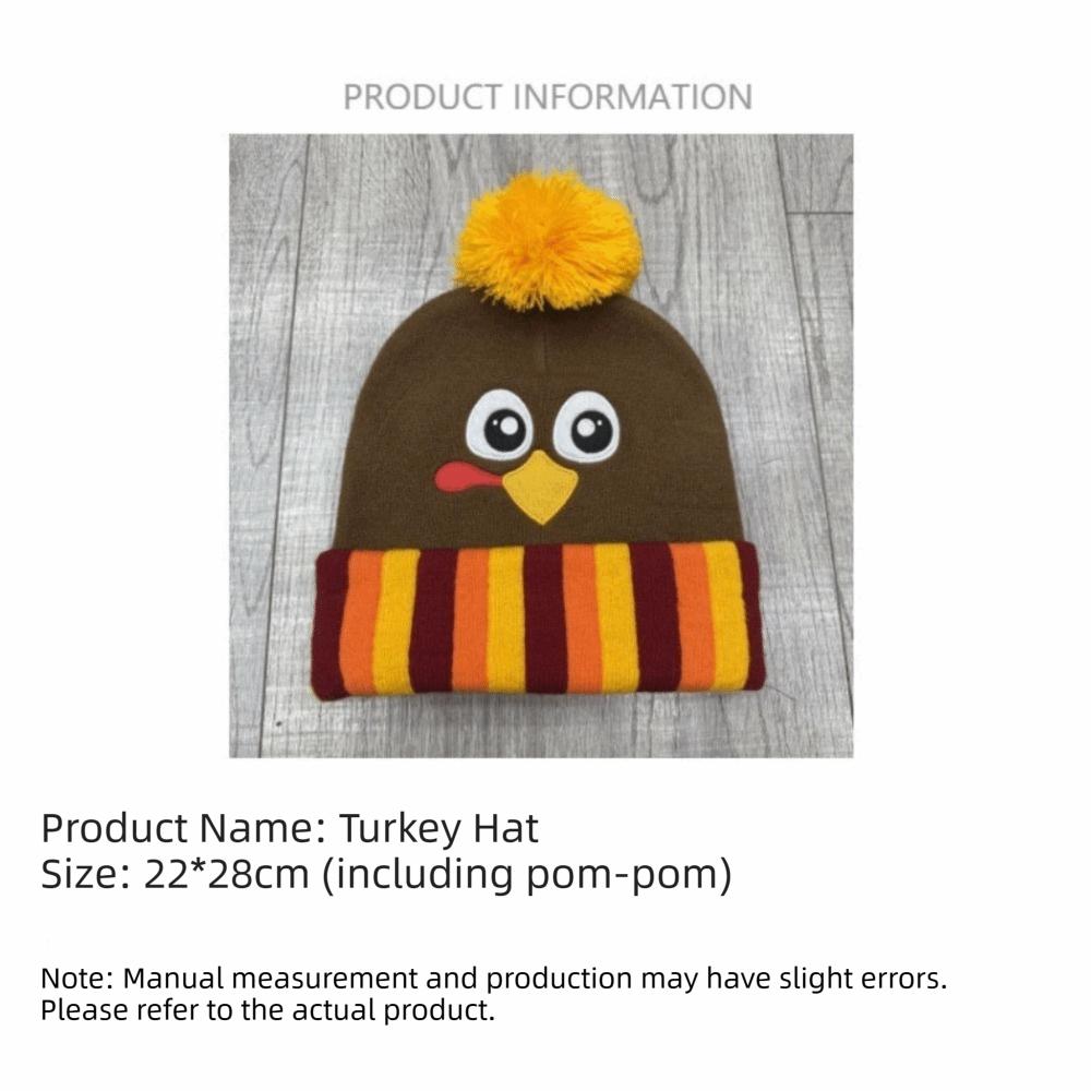 Acrylic Knitted Beanie Hat Warm Embroidered Beanies Funny Thanksgiving Hat  Themed Party