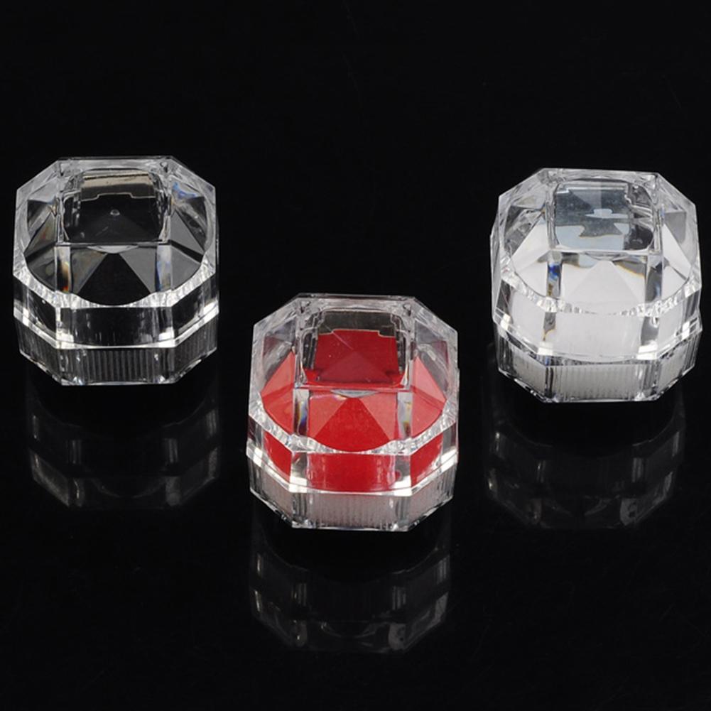 20 Pcs Sale Jewelry Packaging Box Ring Earring Cases Acrylic Transparent Wedding Packaging Woman Jewelry Box Cheap Wholesale