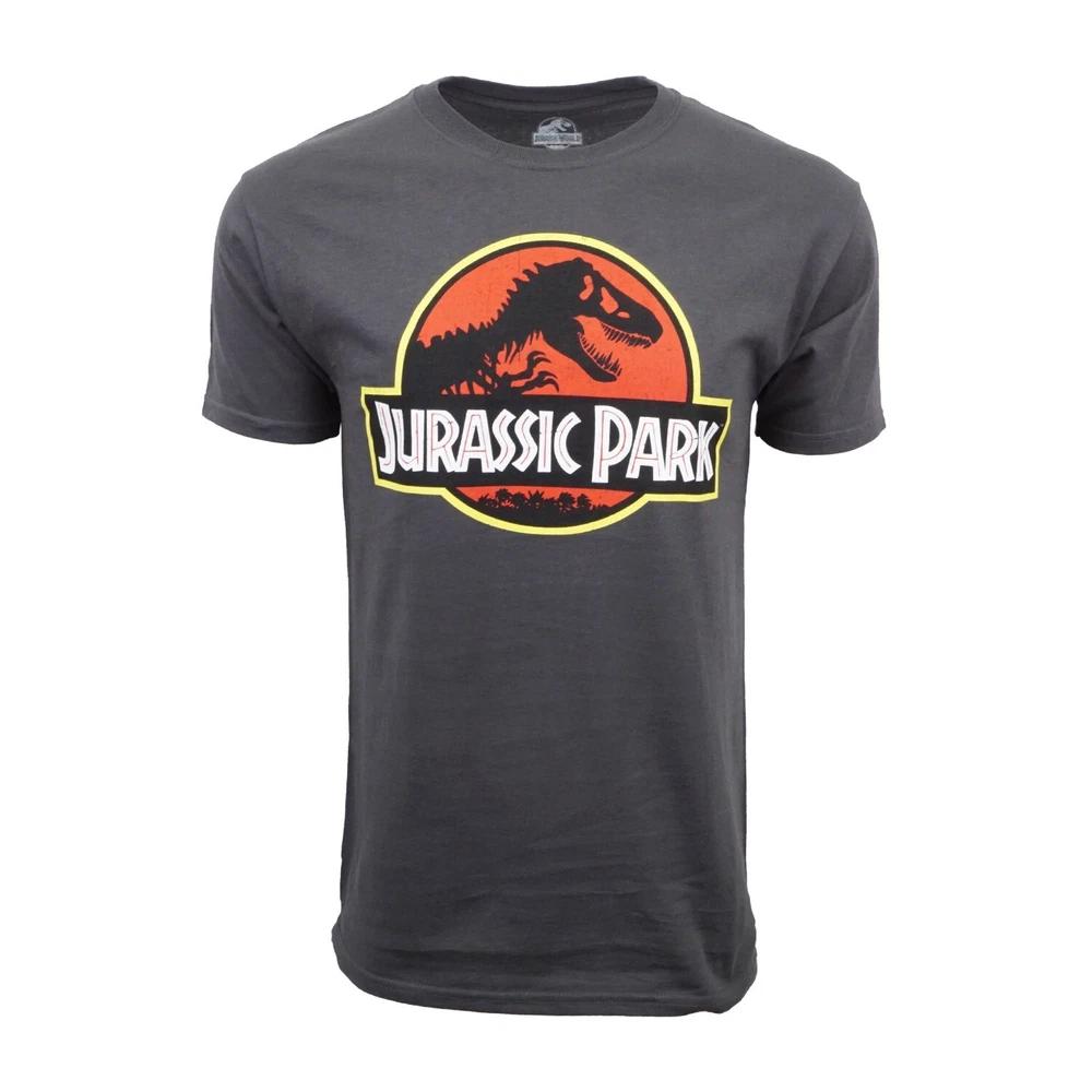 Jurassic park movie logo t shirt charcoal XL