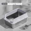 Stainless Steel Cat Litter Box Semi-closed Splash-proof Cat Sandbox Easy Cleaning Cats Toilet High Load-bearing Pet Toilets