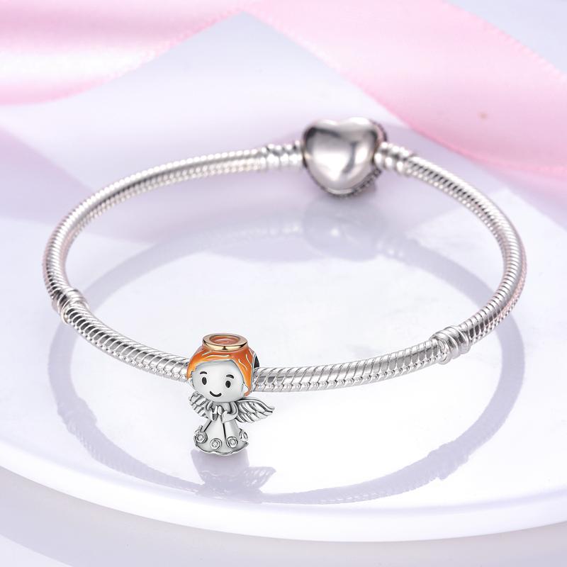 Original Charms Copper Creative And Cute Angel Baby Beads Fit Charms Plata Bracelets For Women Jewelry Making Fine Gifts