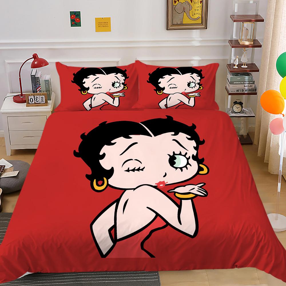 

Текстиль для дома, двойной размер, 3D принт Бетти Буп, женское красивое покрывало, комплект пододеяльников из полиэстера AU Double 180x210cm