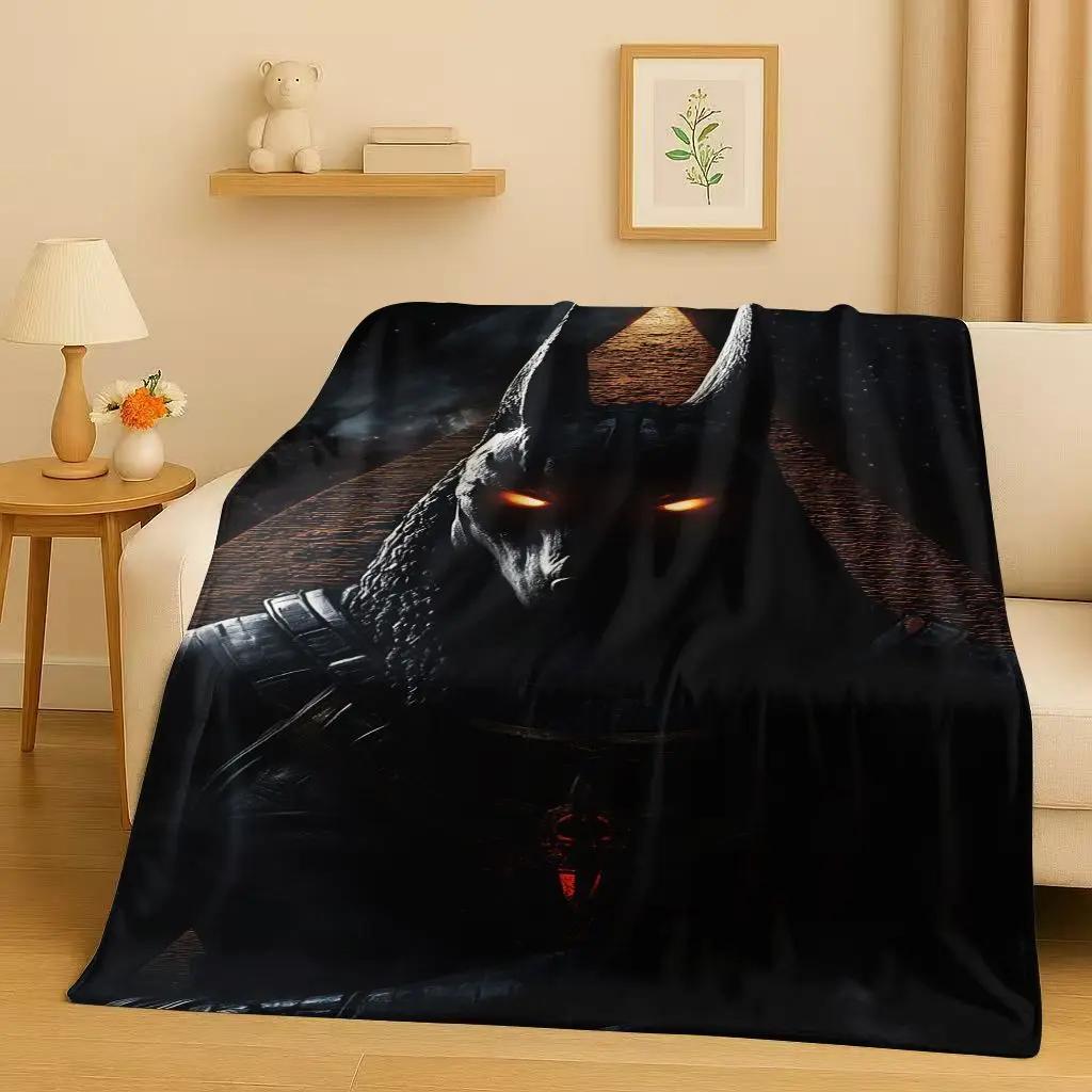 

HD Dead God Anubis Pharaoh Ancient Egypt Mythology Cartoon Flannel Blanket,Ultra Soft Plush Throw for Home Bedroom Bed Sofa 75x90cm